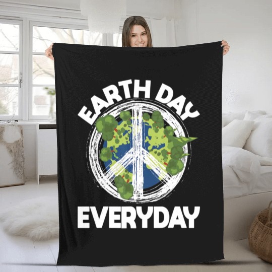Earth Day Everyday Nature Lover Climate Change Fleece Blankets
