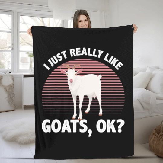 Cool Goat For Men Women Goat Lover Farm Animal Fleece Blankets
