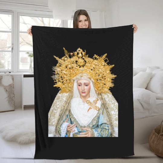 Virgin Mary Mother of Jesus Madonna Fleece Blankets