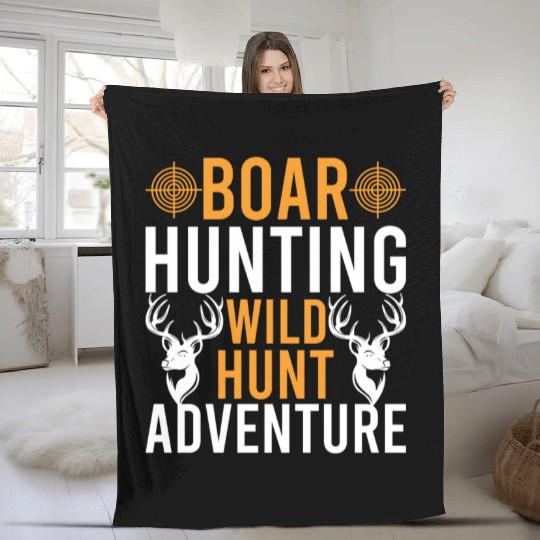 Boar Hunting Wild Hunt Adventure Fleece Blankets