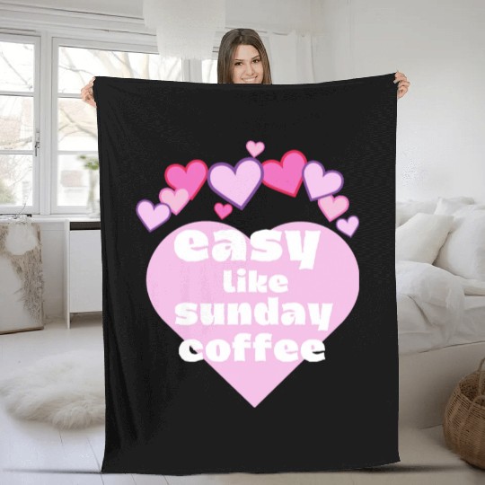 easy like sunday coffee Fleece Blankets
