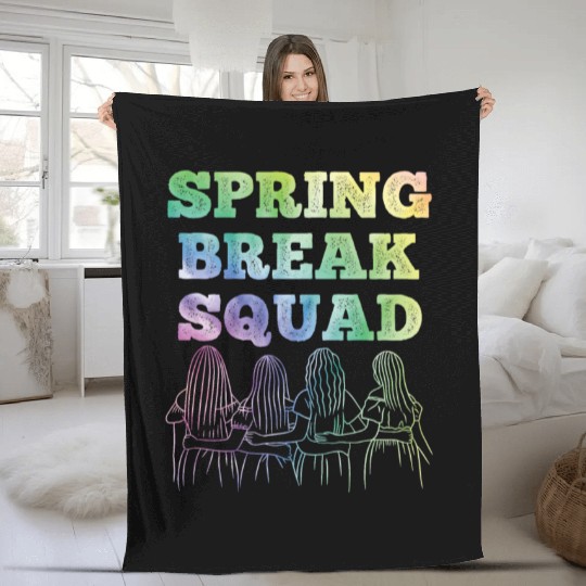 Spring Break Squad Summer Vacation Spring Break Fleece Blankets