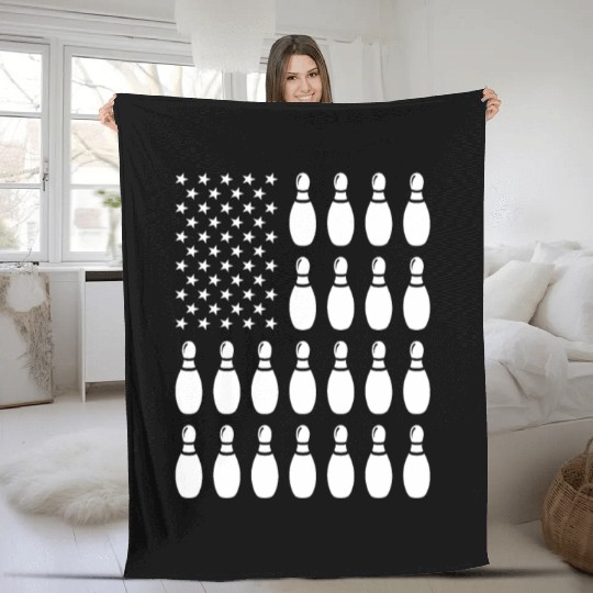 Sport Us Flag Bowling Fleece Blankets