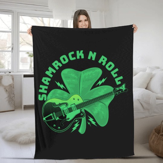 shamrock n roll Fleece Blankets