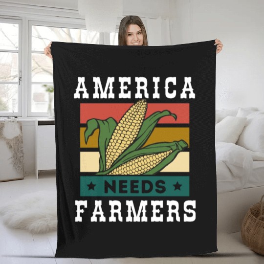 America Needs Farmers Fleece Blankets