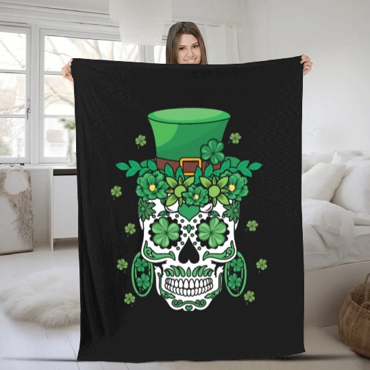 El Dia De Los Muertos Mardi Gras Costume Flower Fleece Blankets