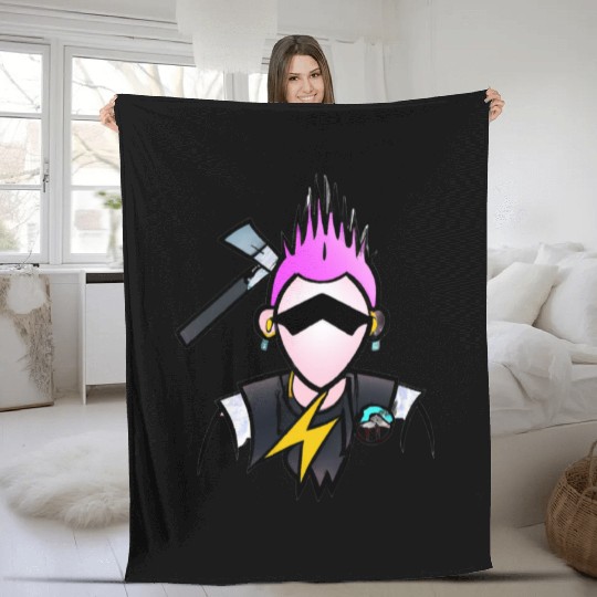Lightning Punk Fleece Blankets