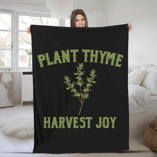 Plant Thyme Harvest Joy Fleece Blankets