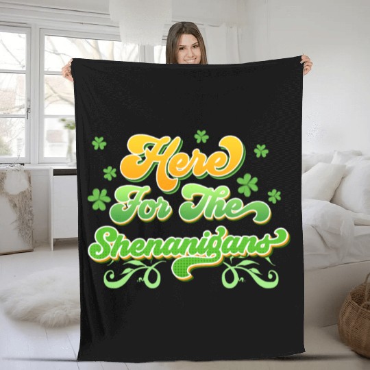 Here for the players Shenanigans St. Patrick's Day Fleece Blankets