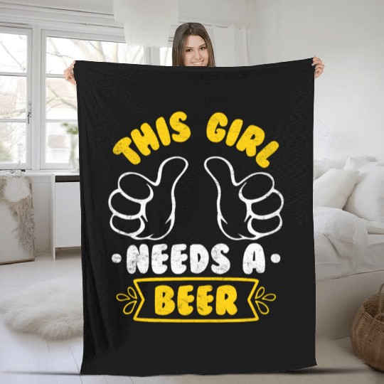 This girl needs a beer vacation Spring Break Fleece Blankets