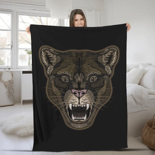 Mountain Lion Graphix Fleece Blankets