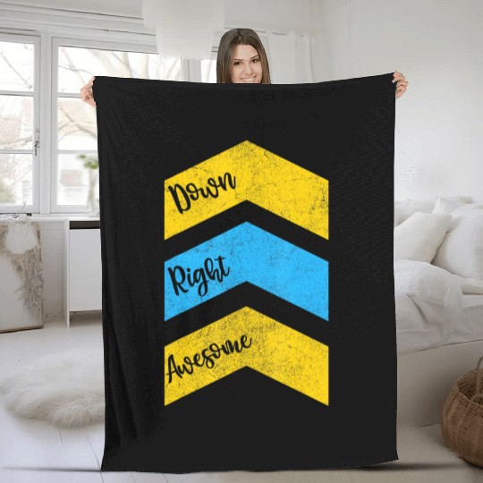 Down Right Awesome Kid Fleece Blankets World yndrome Awarene