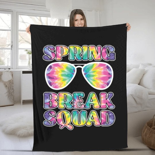 Spring Break Squad Summer Vacation Spring Break Fleece Blankets