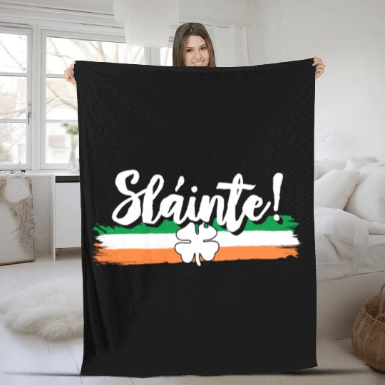Sláinte toast Ireland St. Patrick's Day Fleece Blankets