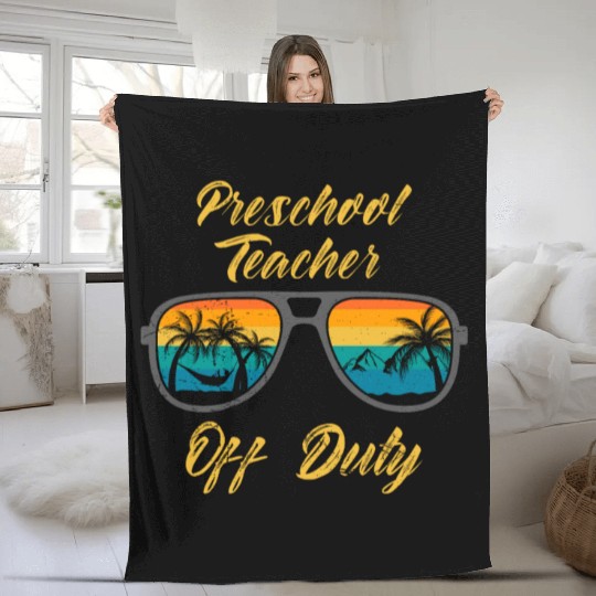 Preschool kindergarten educator off duty teacher Fleece Blankets