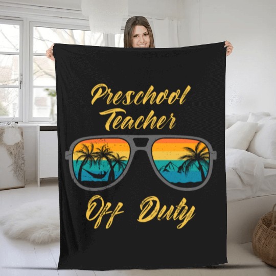 Preschool kindergarten educator off duty teacher Fleece Blankets