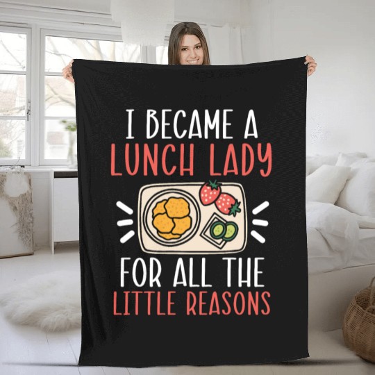 Lunch Boss Cafeteria Worker Lady Cook Lunch Lady Fleece Blankets