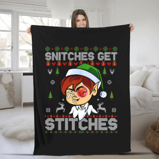 Warrior 12 Snitches Get Stitches Fleece Blankets