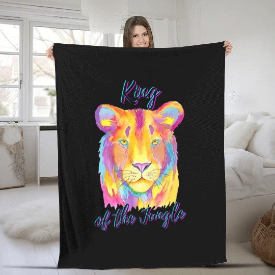 Lion King of the Jungle Fleece Blankets