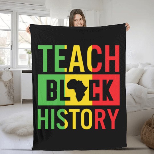 Teach Black History African American Juneteenth Fleece Blankets