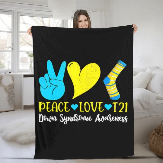 Hand Print Socks World Down Syndrome Awareness Day Fleece Blankets