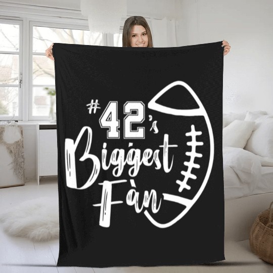 Number 42 s Biggest Fan Fleece Blankets Football Mom Dad Fa