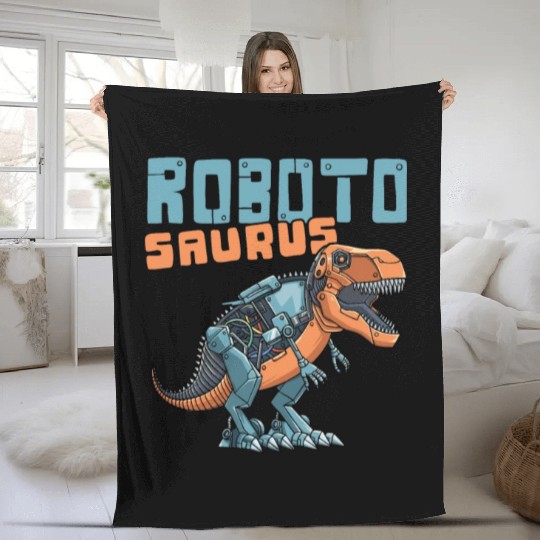 Robot Dinosaur T-Rex for a Robotic Engineer Fleece Blankets