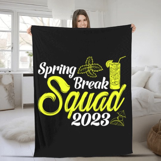 Spring Break Squad 2023 Vacation Spring Break Fleece Blankets