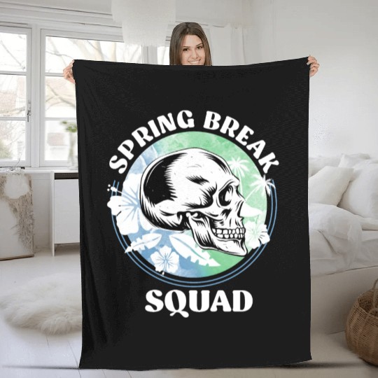 Spring Break Squad Summer Vacation Spring Break Fleece Blankets