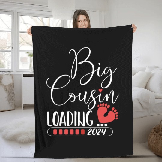 Big cousin loading 2024 for pregnancy announcement Fleece Blankets