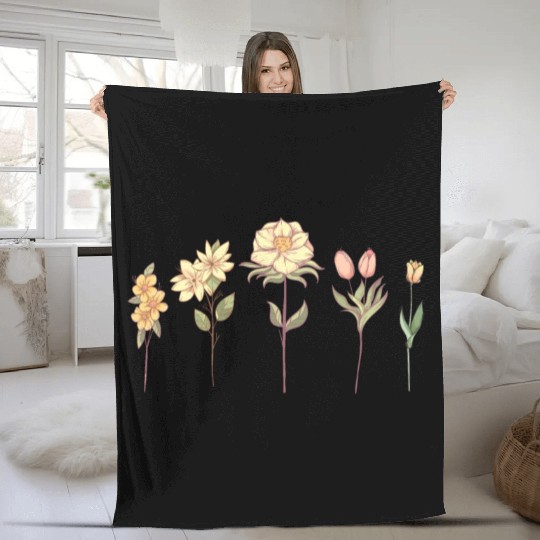 Wildflower, Flowers Plants Botany, Ladies Fleece Blankets