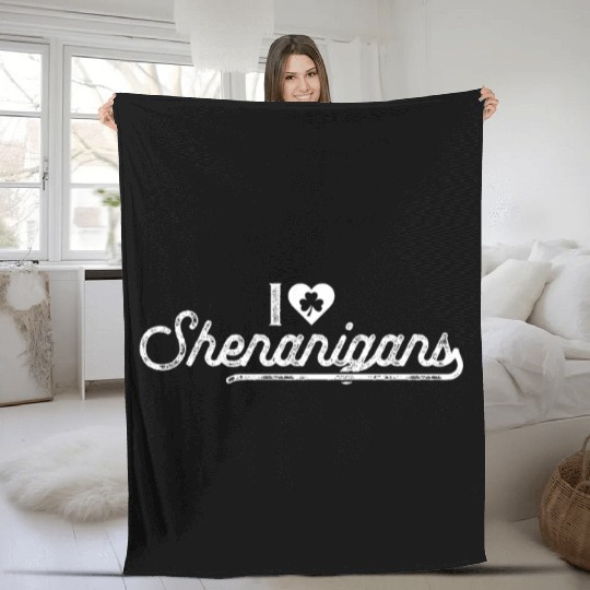 i love Shenanigans Fleece Blankets