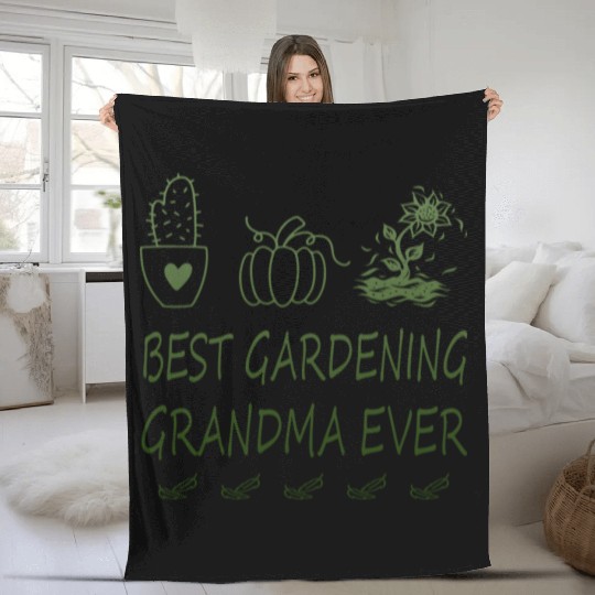 Best gardening grandma ever Fleece Blankets