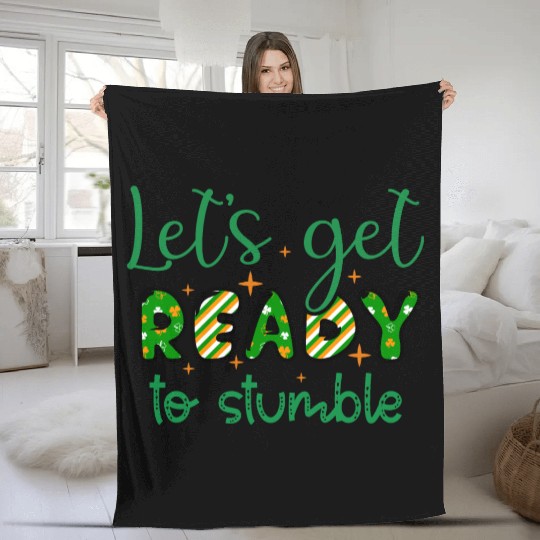 Lets get Patricks Day Sublimation Fleece Blankets