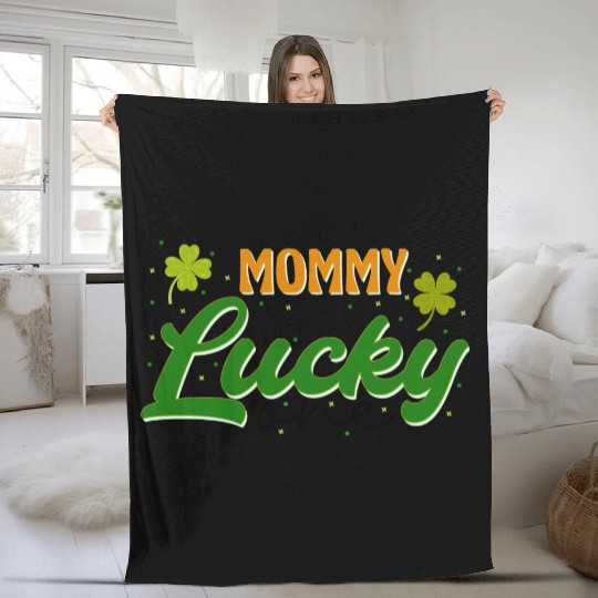 Mommy is the lucky one Retro SVG Fleece Blankets