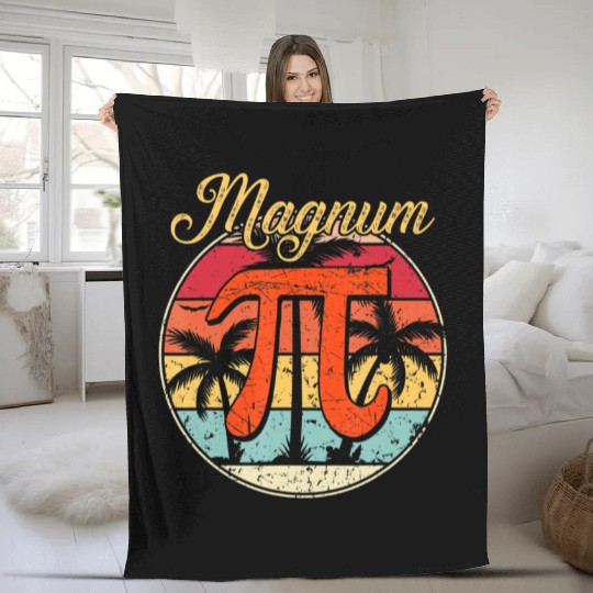 Magnum Pi Math Pi Day Retro Fleece Blankets