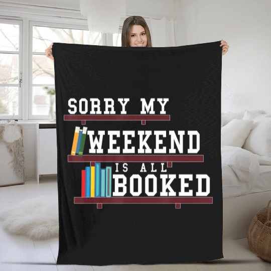 Bookish Reading Teacher Funny bookworm Heart shelf Fleece Blankets