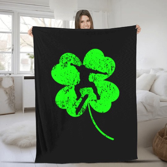 Skater St. Patrick's day shamrock Fleece Blankets