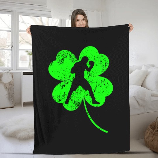 Boxer St. Patrick's day shamrock Fleece Blankets