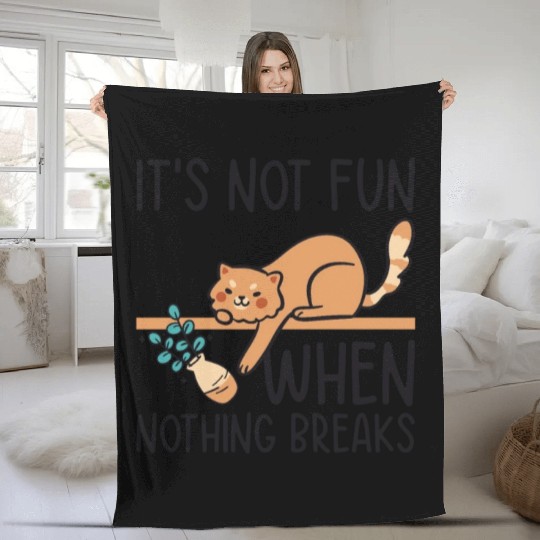 Mean Cat Drawing Line Art Cat Owner Pet Cat Fleece Blankets