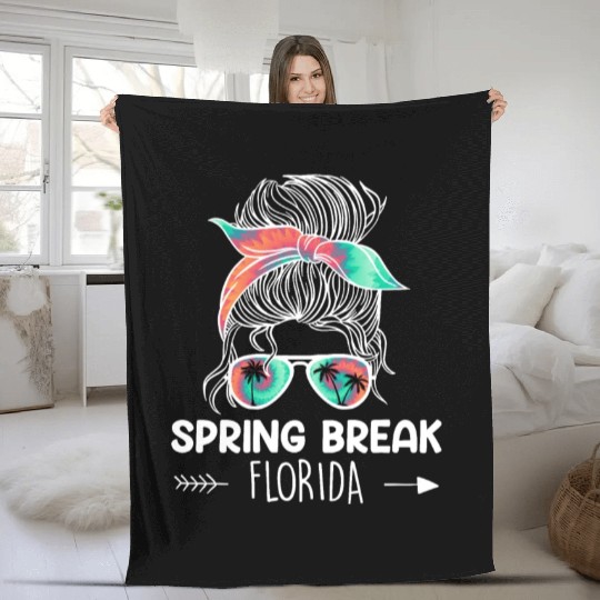 Spring Break Florida off duty vacation teacher Fleece Blankets