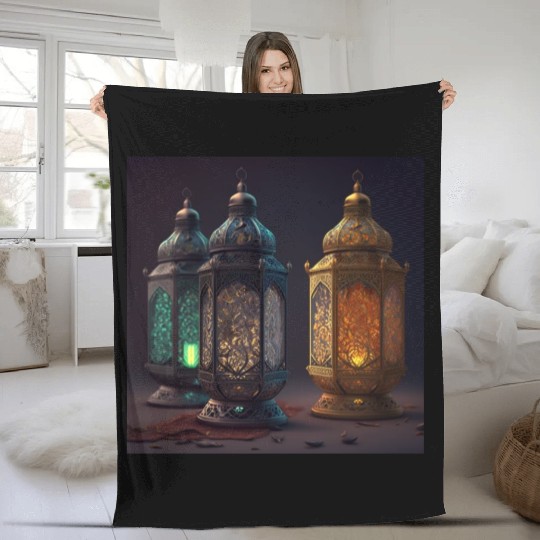 Ramadan lanterns Fleece Blankets