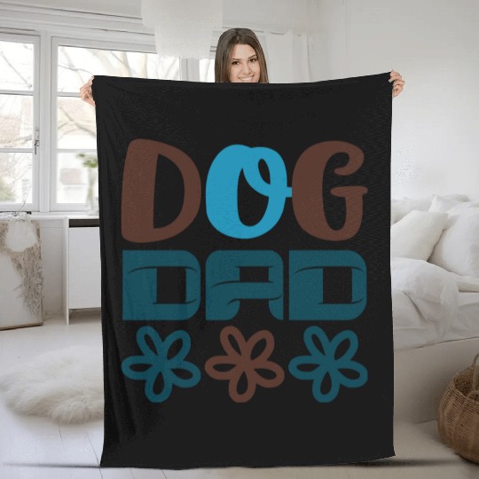 Dog dad Fleece Blankets