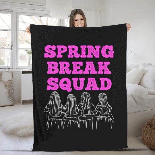 Spring Break Squad Summer Vacation Spring Break Fleece Blankets
