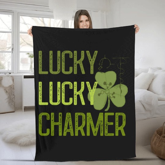 lucky charmer funny design st. Fleece Blankets