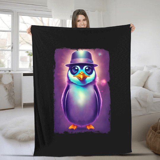 Fantasy Penguin Art Fleece Blankets