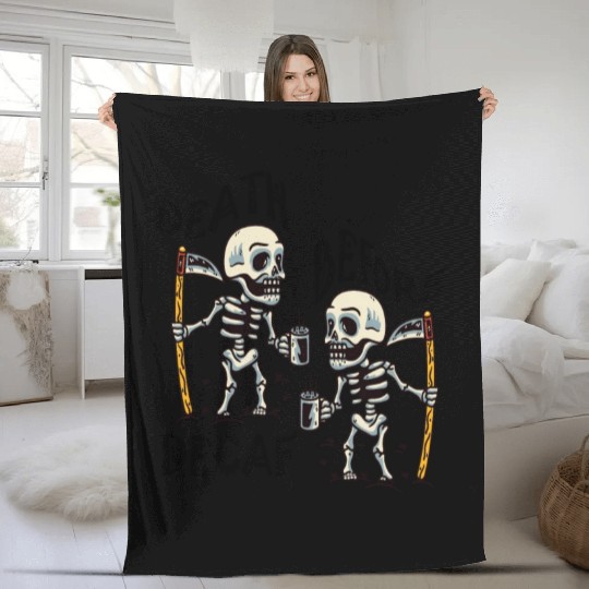 Death Before Decaf Cool Fleece Blankets