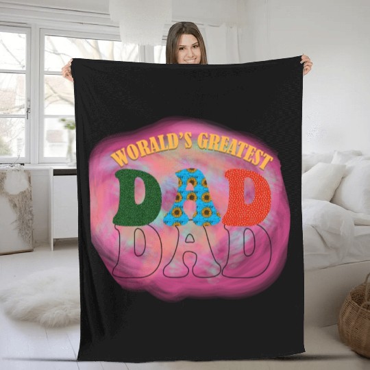 WORALDS GREATEST DAD Sublimation Fleece Blankets