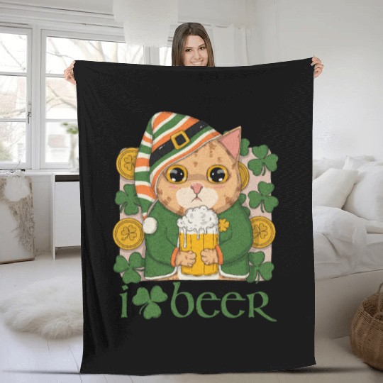 I Love Beer Fleece Blankets