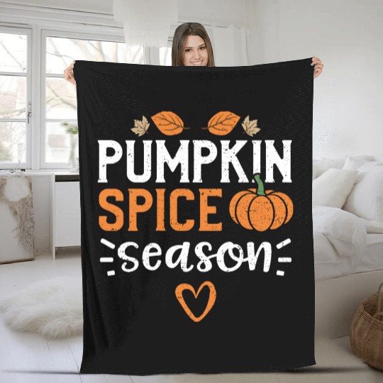 Pumpkin Spice Season - Pumpkin Fleece Blankets